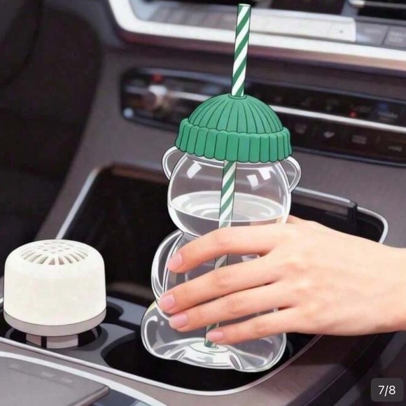 Starbucks VIRAL Clear Glass Bear Cup Lid Straw teddy christmas 2025 new barista - Picture 10 of 14